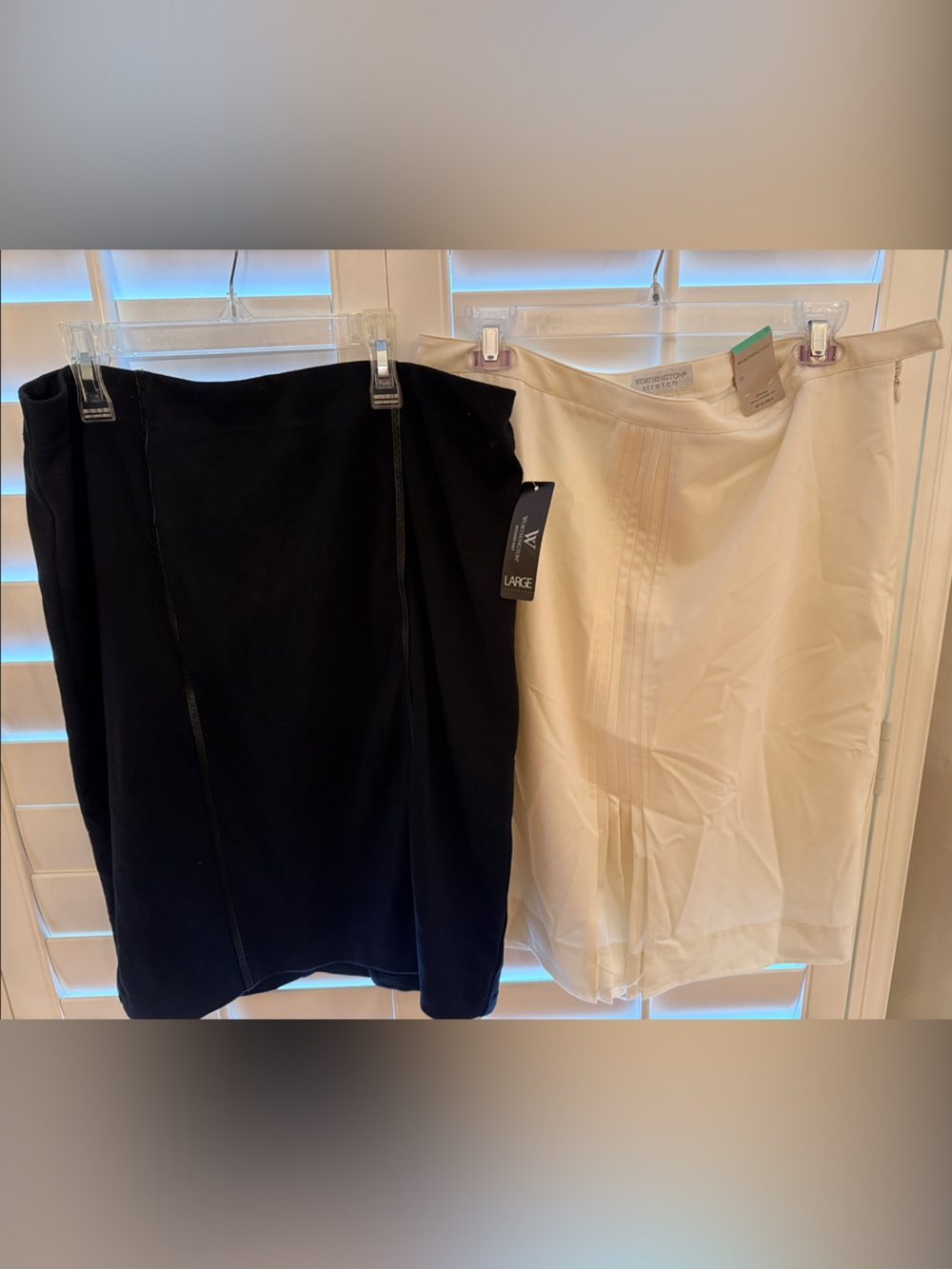 Worthington Black and White/Pearl Women's Skirts Duo